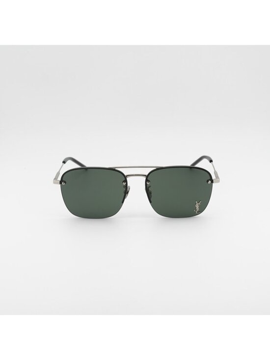 Saint Laurent SL309M 006 Sunglasses Silver Aviator Frame, Grey Lenses main image 11